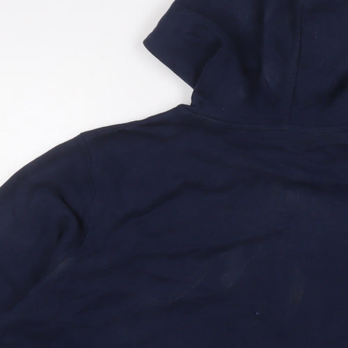 marks and Womens Blue Cotton Full Zip Hoodie Size M Zip