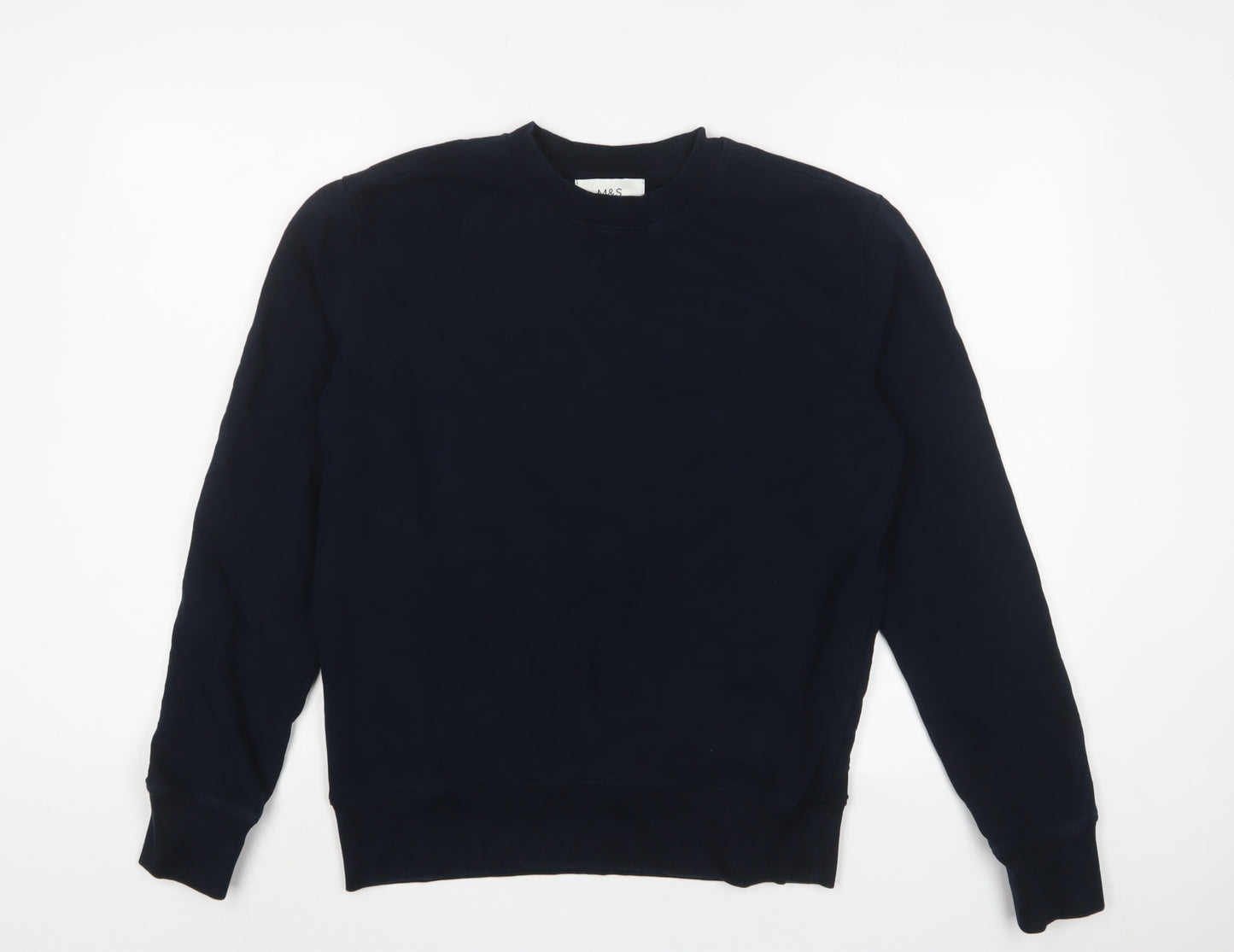 Marks and Spencer Mens Blue Cotton Pullover Sweatshirt Size S