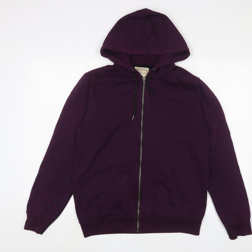 Burton Mens Purple Cotton Full Zip Hoodie Size M