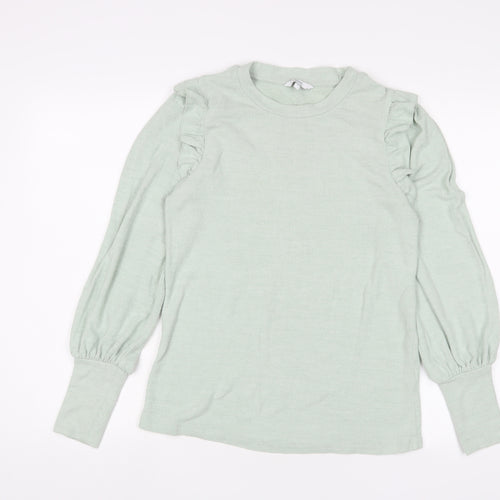 NEXT Womens Green Viscose Basic T-Shirt Size 10 Crew Neck