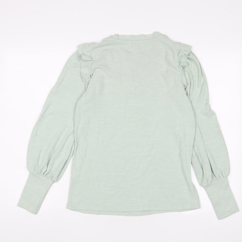 NEXT Womens Green Viscose Basic T-Shirt Size 10 Crew Neck