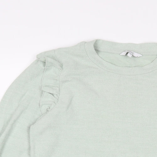 NEXT Womens Green Viscose Basic T-Shirt Size 10 Crew Neck