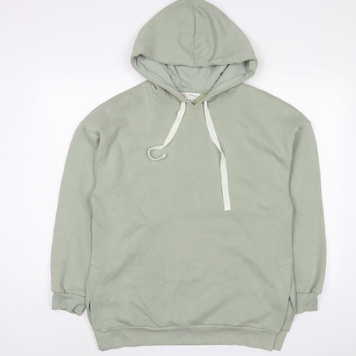 Miss Selfridge Womens Green Cotton Pullover Hoodie Size S Pullover