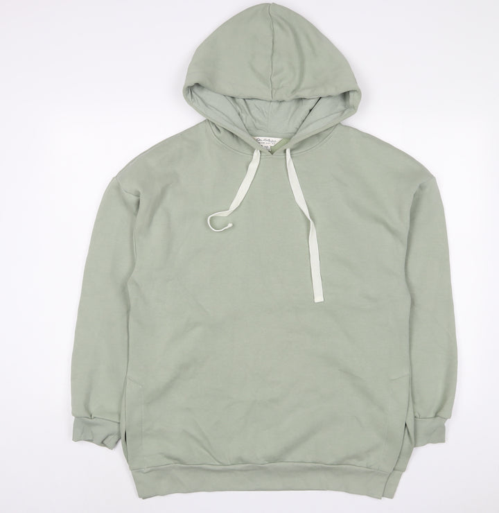 Miss Selfridge Womens Green Cotton Pullover Hoodie Size S Pullover