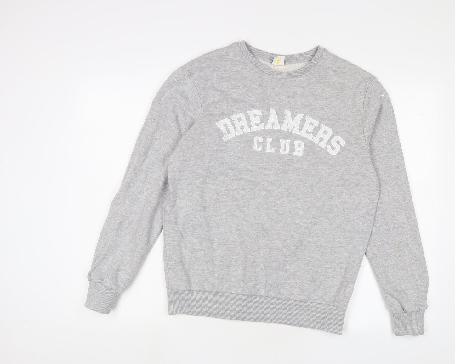 Dreamers Club Womens Grey Cotton Pullover Sweatshirt Size M Pullover - Embroidered