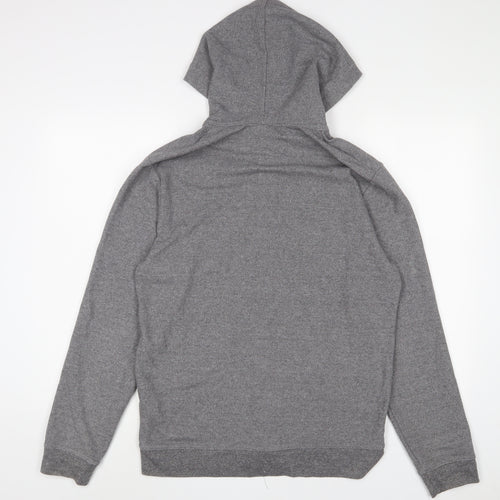 Zara Mens Grey Cotton Full Zip Hoodie Size L