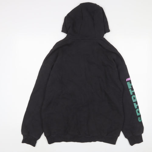 Marks and Spencer Boys Black Cotton Full Zip Hoodie Size 13-14 Years Zip - Free Spirit