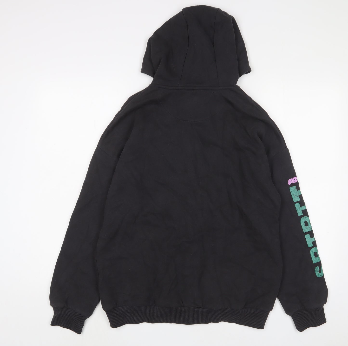 Marks and Spencer Boys Black Cotton Full Zip Hoodie Size 13-14 Years Zip - Free Spirit