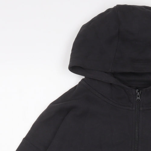 Marks and Spencer Boys Black Cotton Full Zip Hoodie Size 13-14 Years Zip - Free Spirit