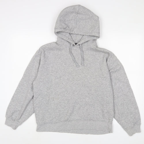 Zara Womens Grey Cotton Pullover Hoodie Size M Pullover