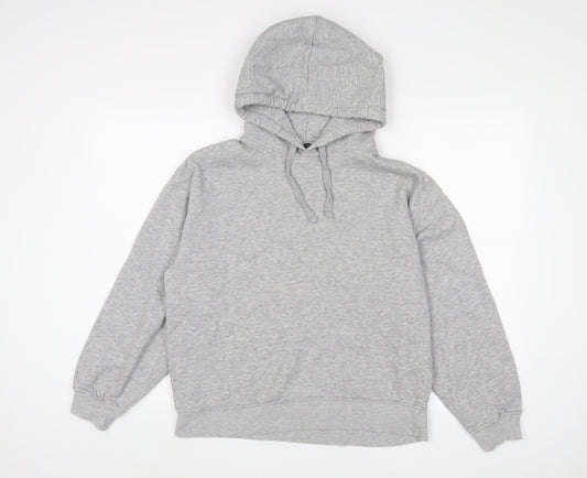 Zara Womens Grey Cotton Pullover Hoodie Size M Pullover