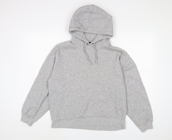 Zara Womens Grey Cotton Pullover Hoodie Size M Pullover
