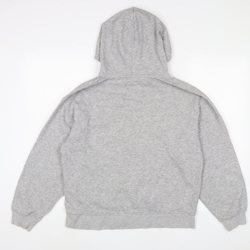 Zara Womens Grey Cotton Pullover Hoodie Size M Pullover