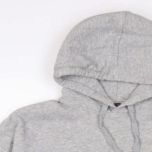 Zara Womens Grey Cotton Pullover Hoodie Size M Pullover