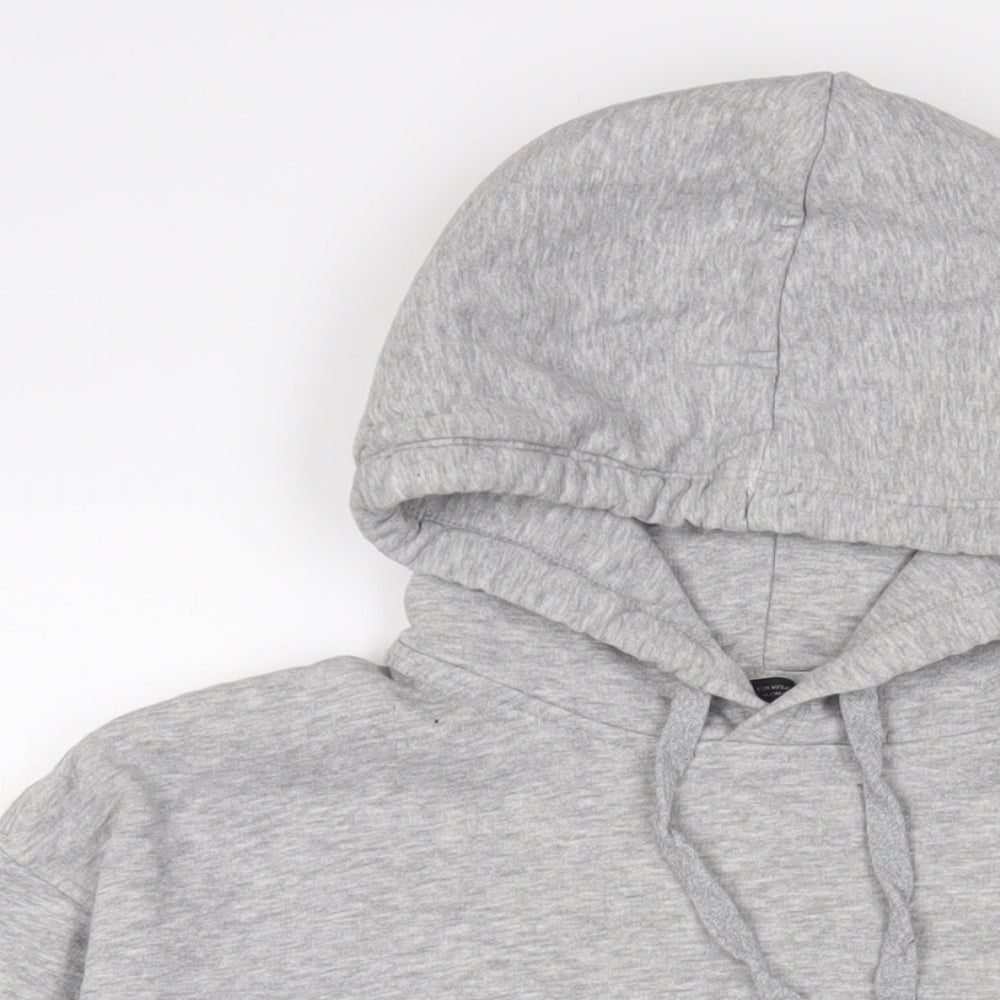 Zara Womens Grey Cotton Pullover Hoodie Size M Pullover