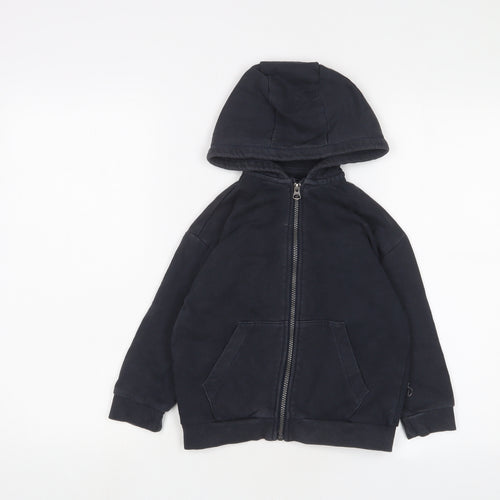 NEXT Boys Blue Cotton Full Zip Hoodie Size 6 Years Zip
