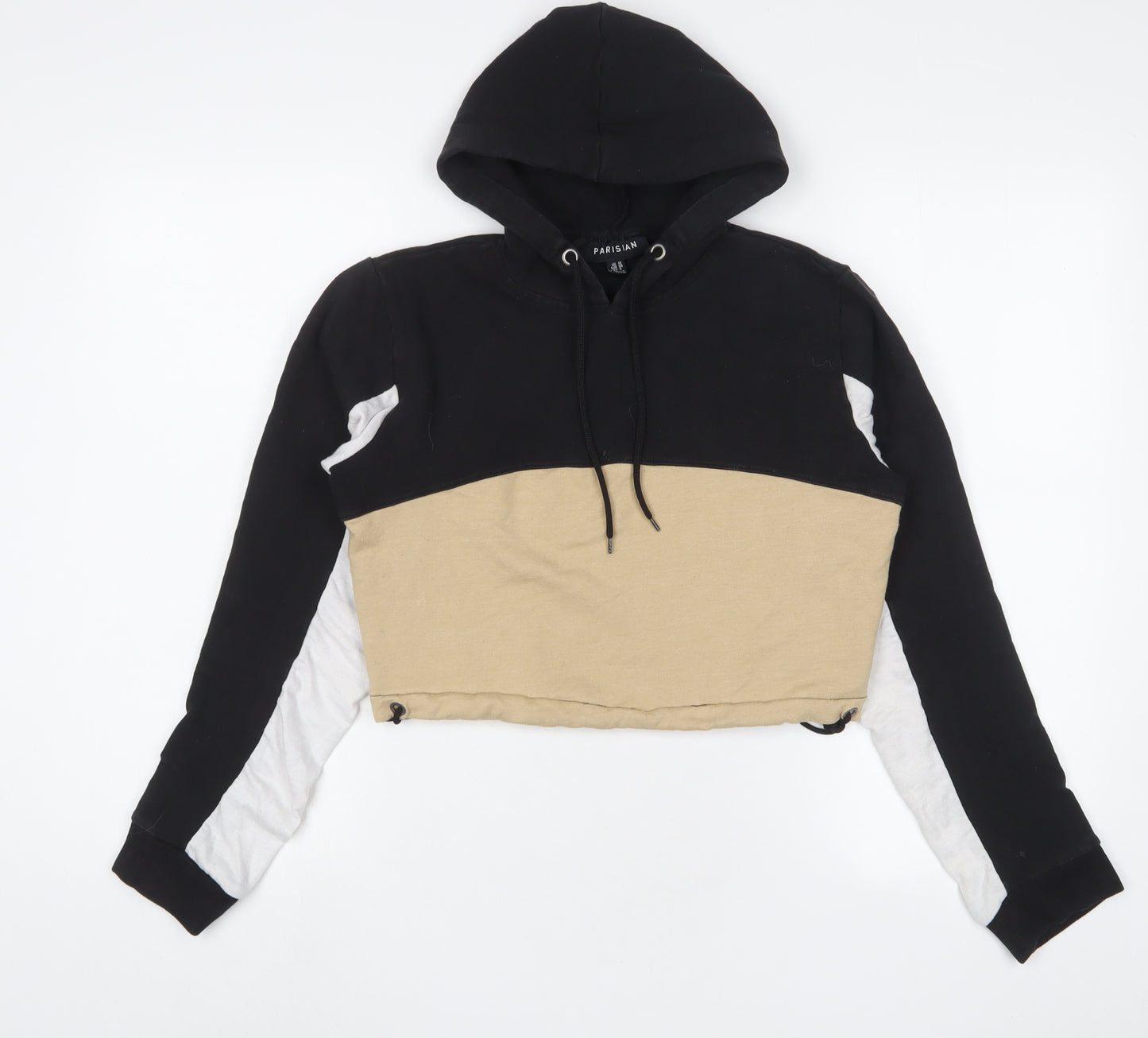 PARISIAN SIGNATURE Womens Multicoloured Striped Cotton Pullover Hoodie Size 10 Pullover