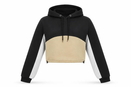 Front view of Parisian Signature women’s multicoloured striped cotton pullover hoodie, size UK 10, pullover