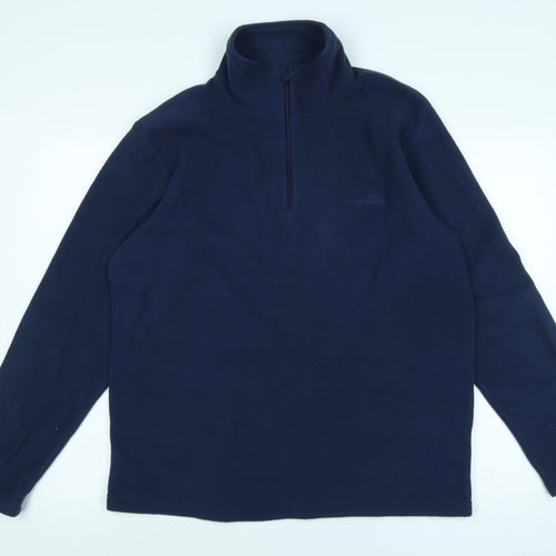 Freedom Trail Mens Blue Polyester Henley Sweatshirt Size M
