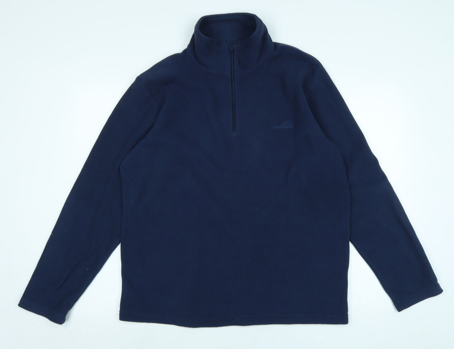 Freedom Trail Mens Blue Polyester Henley Sweatshirt Size M