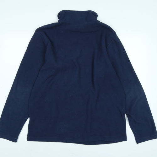 Freedom Trail Mens Blue Polyester Henley Sweatshirt Size M