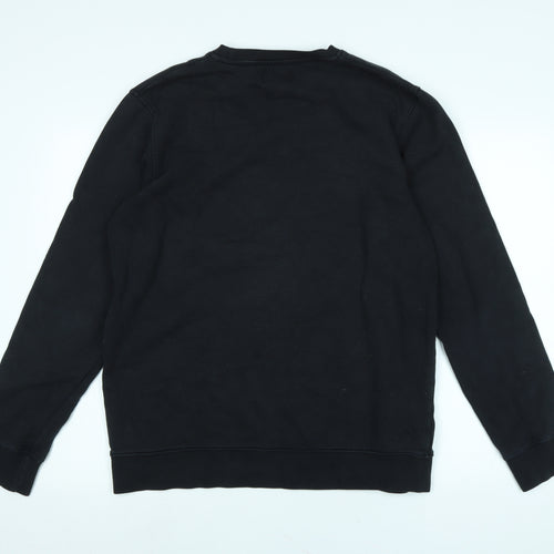 colourful standard Mens Black Polyester Pullover Sweatshirt Size L