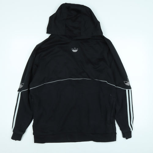 adidas Mens Black Polyester Pullover Hoodie Size L