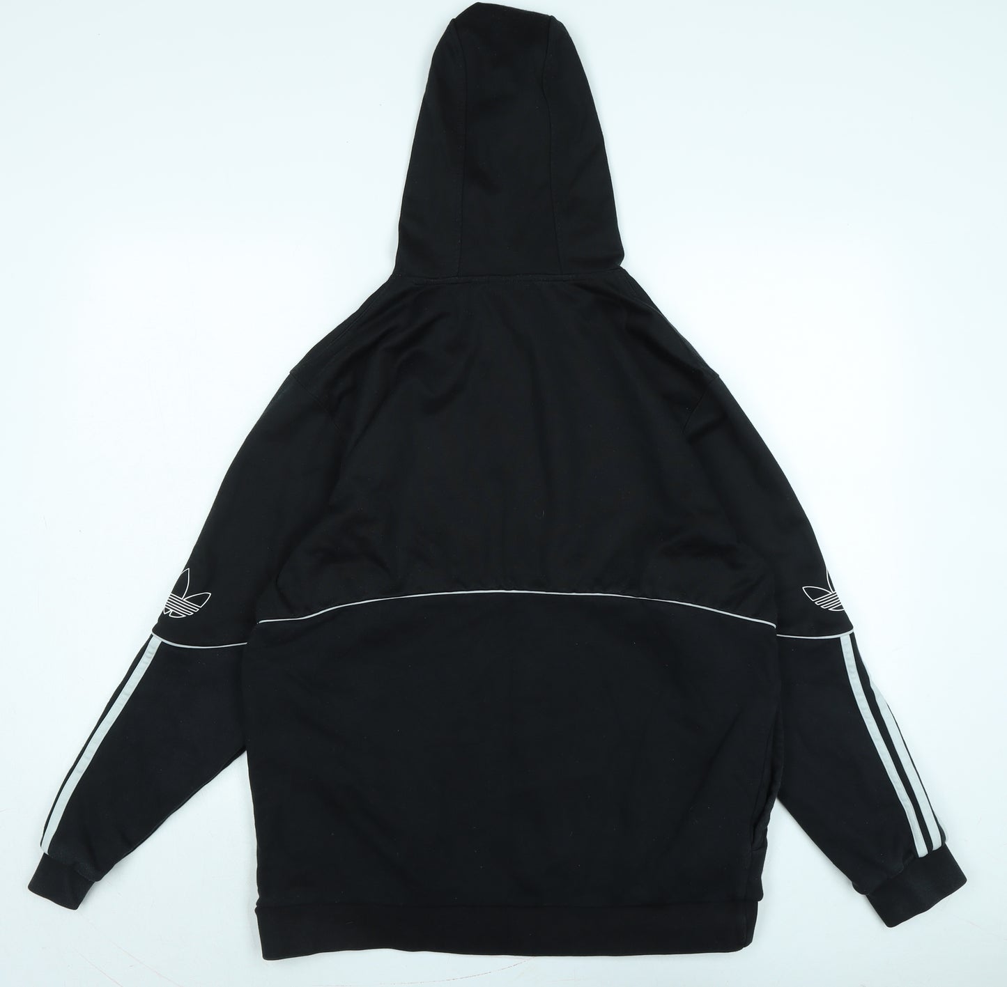 adidas Mens Black Polyester Pullover Hoodie Size L