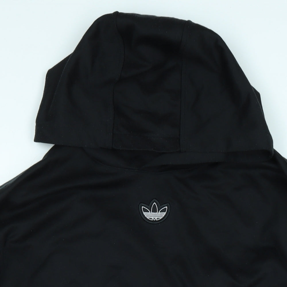 adidas Mens Black Polyester Pullover Hoodie Size L