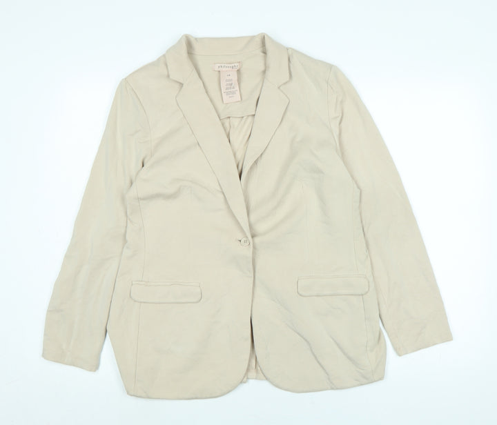 Philosophy Womens Beige Jacket Size L Button