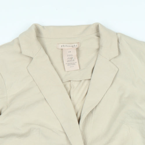 Philosophy Womens Beige Jacket Size L Button