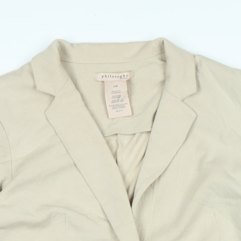 Philosophy Womens Beige Jacket Size L Button