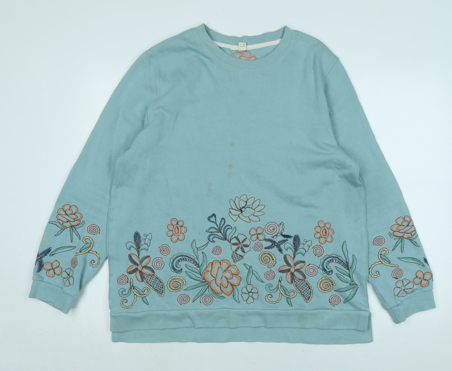 White Stuff Womens Blue Polyester Pullover Sweatshirt Size 14