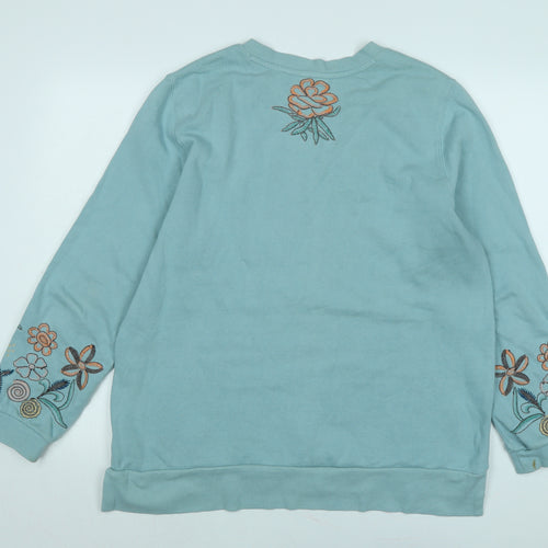 White Stuff Womens Blue Polyester Pullover Sweatshirt Size 14