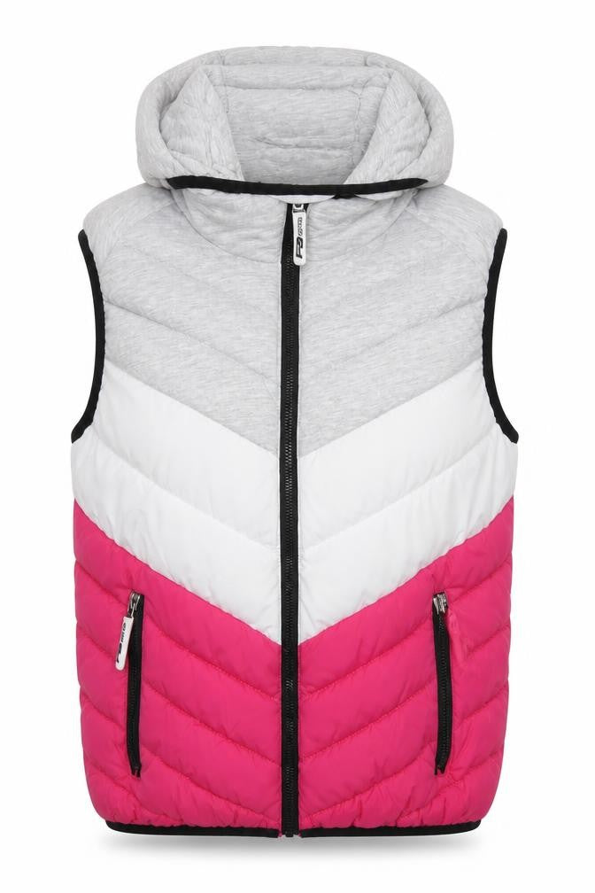 FB Sisters Womens Multicoloured Striped Gilet Waistcoat Size S Zip