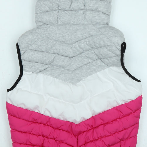 FB Sisters Womens Multicoloured Striped Gilet Waistcoat Size S Zip