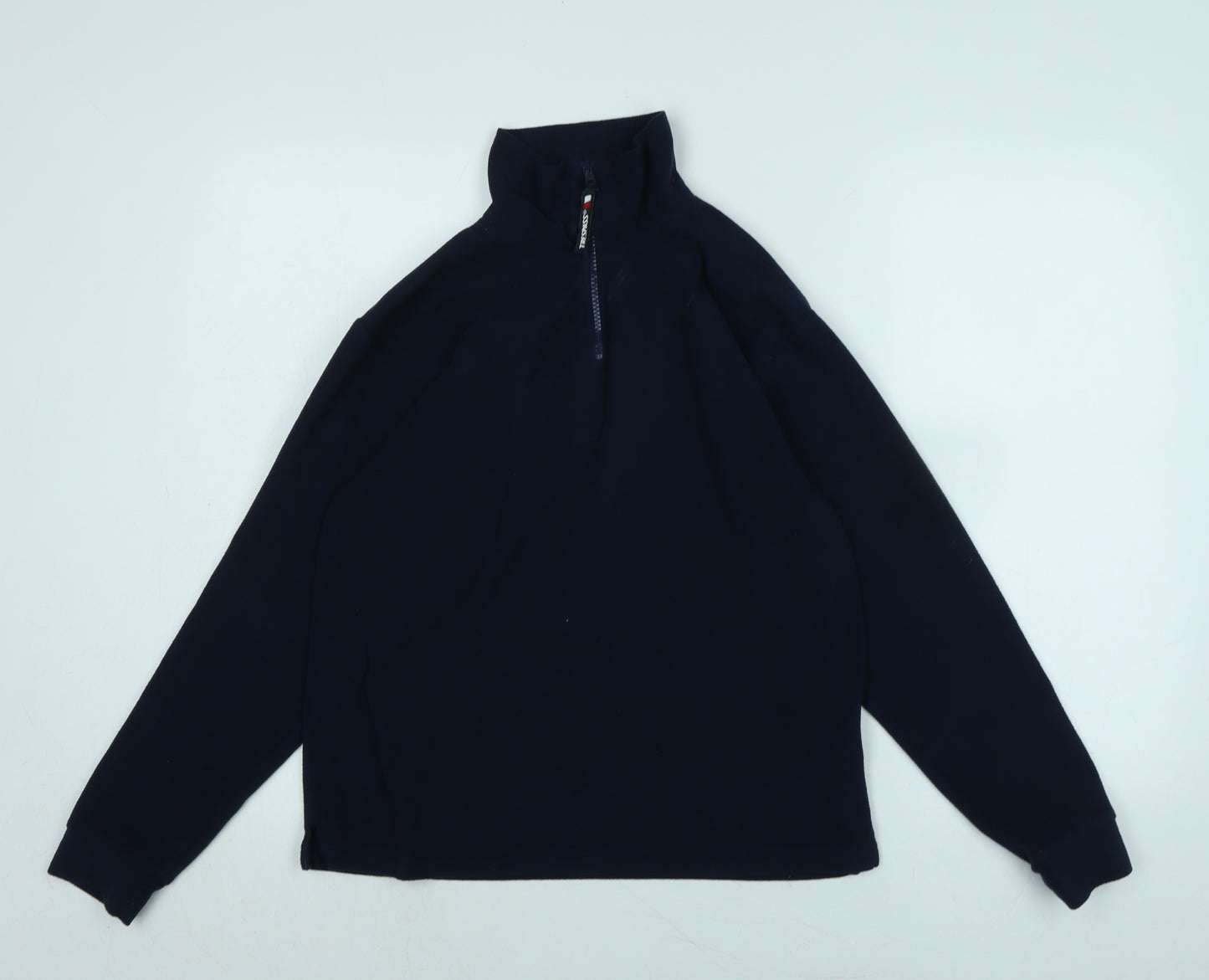Tresspass Boys Blue Mock Neck Polyester Pullover Jumper Size 13-14 Years - Logo
