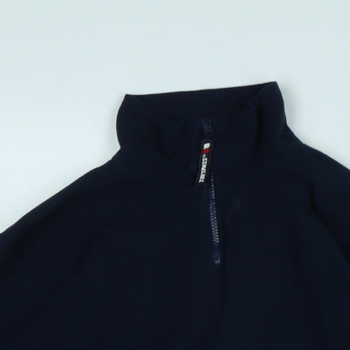 Tresspass Boys Blue Mock Neck Polyester Pullover Jumper Size 13-14 Years - Logo