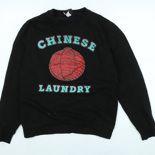 Chinese Laundry Womens Black Polyester Pullover Sweatshirt Size M