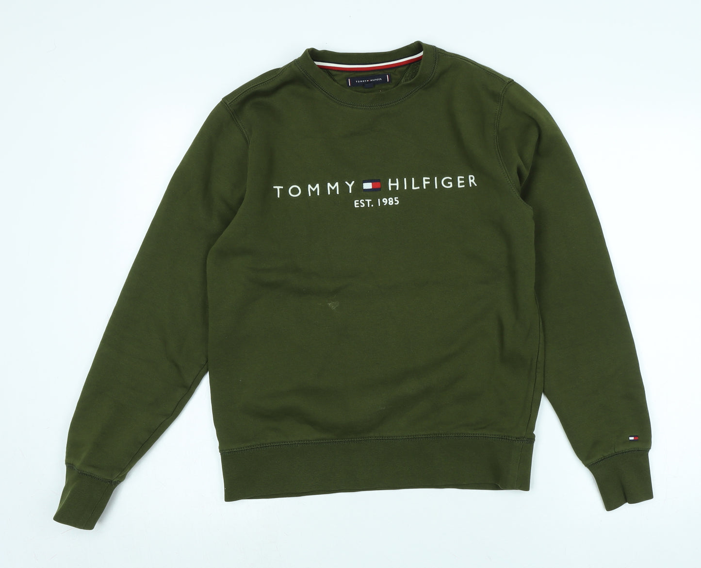 Tommy Hilfiger Mens Green Polyester Pullover Sweatshirt Size S