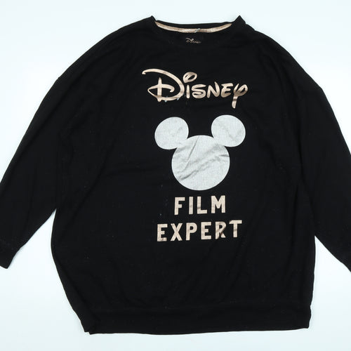 Disney Womens Black Polyester Pullover Sweatshirt Size L - Disney Film Expert
