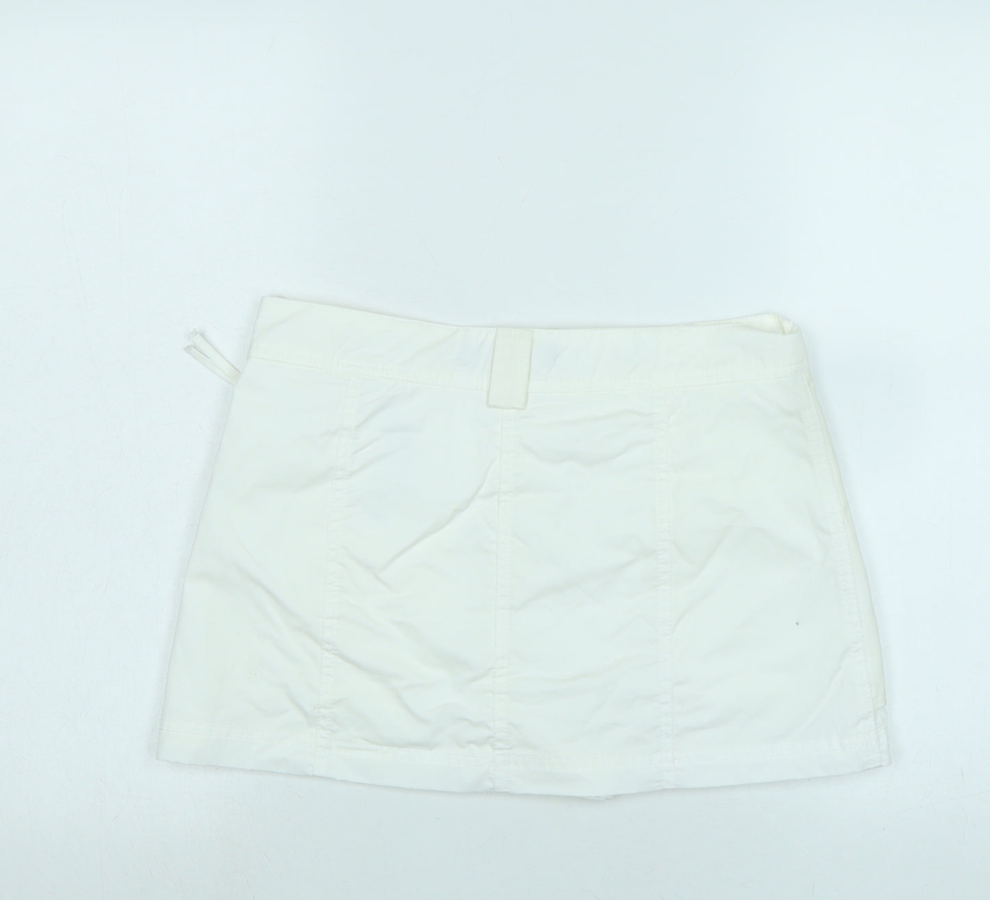 Zara Womens White Cotton A-Line Skort Size S Regular Zip