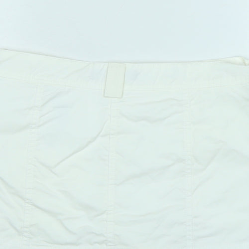 Zara Womens White Cotton A-Line Skort Size S Regular Zip