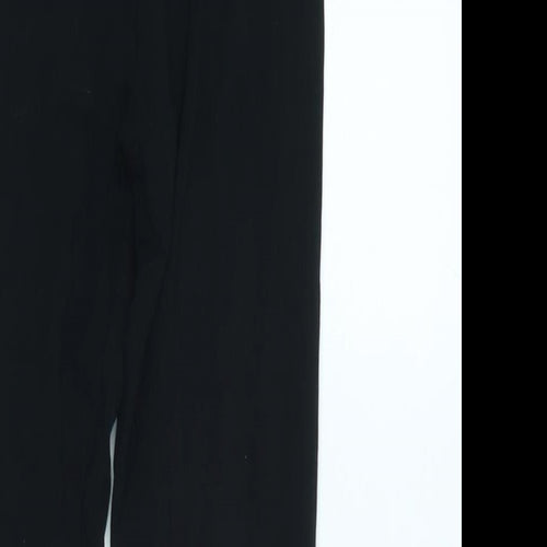 Marks and Spencer Girls Black Cotton Jogger Trousers Size 10-11 Years L22.5 in Regular