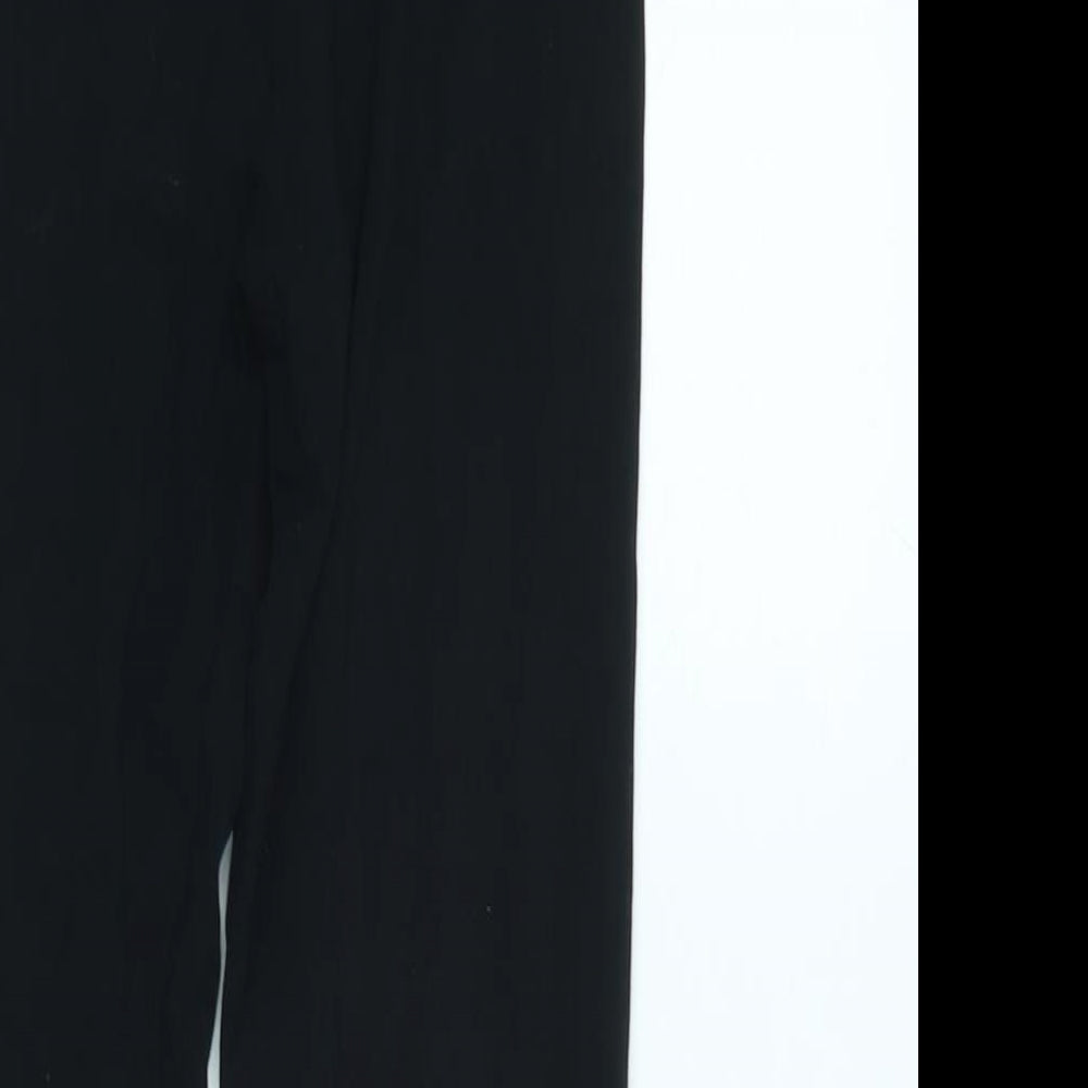 Marks and Spencer Girls Black Cotton Jogger Trousers Size 10-11 Years L22.5 in Regular