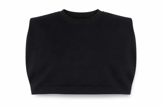 Front view of Zara women’s blue polyester pullover sweatshirt, size L