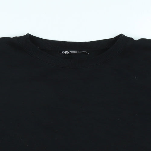 Zara Womens Blue Polyester Pullover Sweatshirt Size L