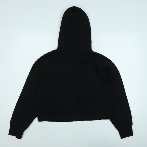 Zara Womens Black Polyester Pullover Hoodie Size S