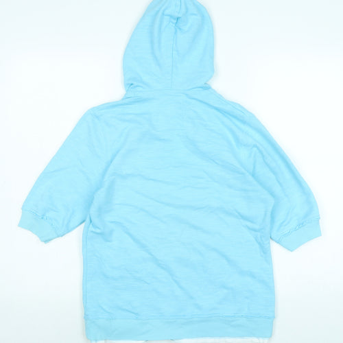 Marks and Spencer Womens Blue Cotton Pullover Hoodie Size 10
