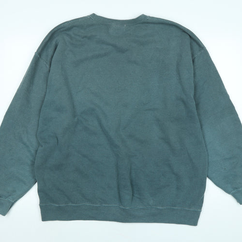 Topman Mens Green Polyester Pullover Sweatshirt Size M